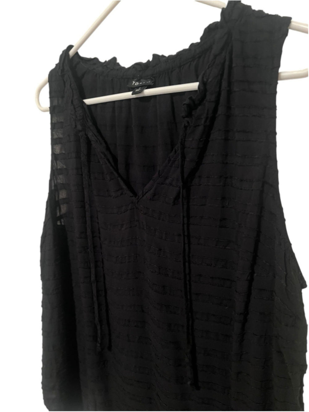 Torrid Textured Sleeveless Top Women’s 1X 1 Black Lightweight Tie Front Flowy